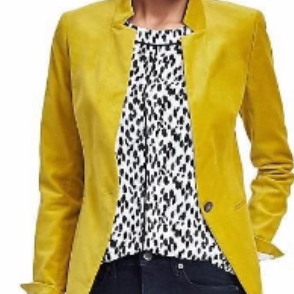 Banana Republic Velvet Blazer Citron Chartreuse